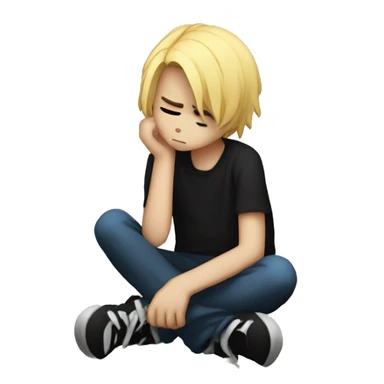 Depressed emo scene boy sticker