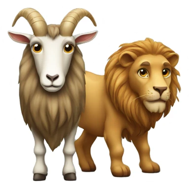 A goat and a lion  sticker