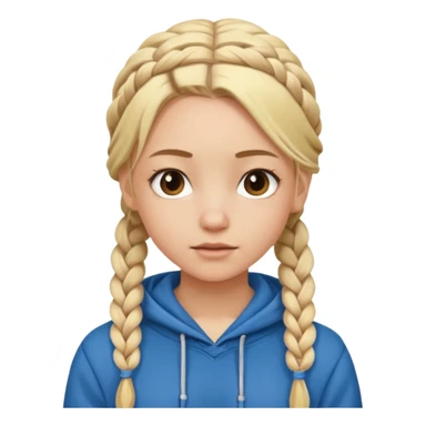 hoodie which cover her hair blonde girl with braided hair sticker