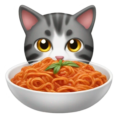 Cat eating bolognese  sticker