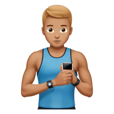 An athlete looking at their smart watch after running sticker