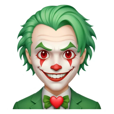 The Joker villain with a heart surrounding him sticker