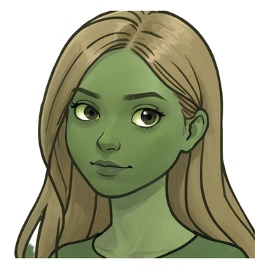 Girl with long blonde brown hair sticker