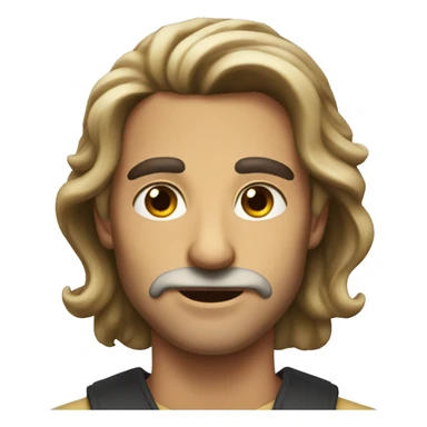 An Italian man with a sharp jawline and long hair  sticker