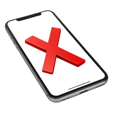 phone texting red X symbol sticker