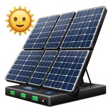 Solar panel array with an inverter and battery Bank sticker