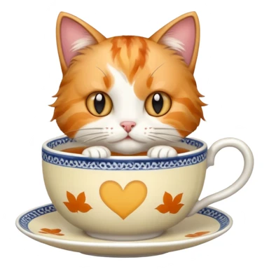 Cat sipping tea sticker