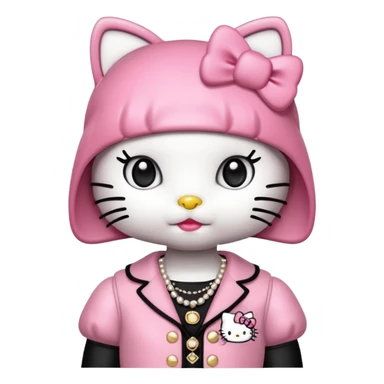 Hello Kitty wears in Chanel sticker