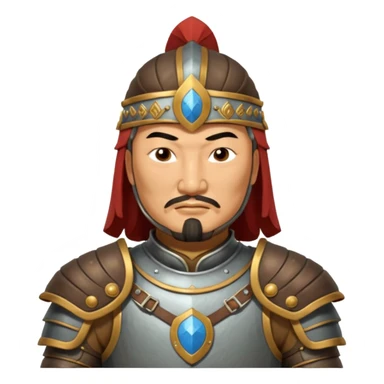 Genghis Khan in armor in 3/4 position sticker