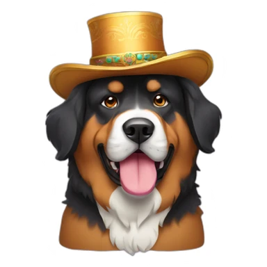 Tibetan mastiff in fancy hat sticker