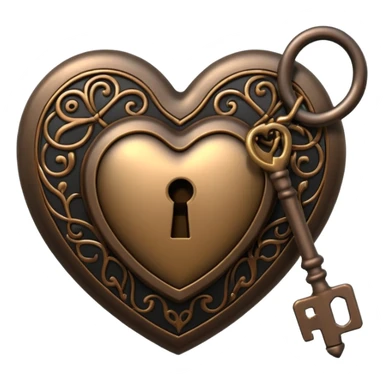 heart with a dark lock and key sticker