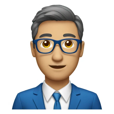 consultor empresarial con lentes y traje azul sticker