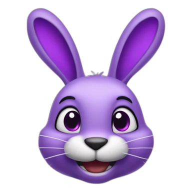 Animatronic purple hare smiling with hearts on his eyes  sticker