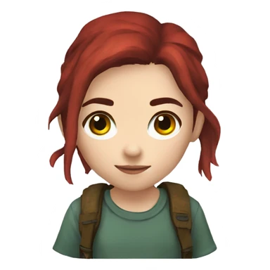 Ellie the last of us red t-shirt sticker