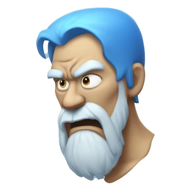 blue giant with a white beard angry sticker