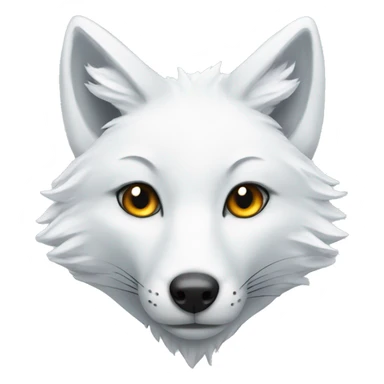 white fox with ice on forehead sticker
