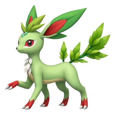 Shaymin-Leafeon-Sceptile-Flygon-Meloetta-Pokémon-Fakémon-fusion, full body sticker