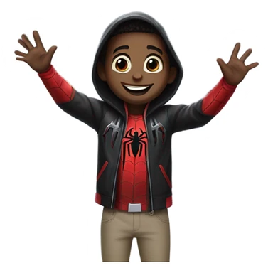 miles morales waving hi sticker