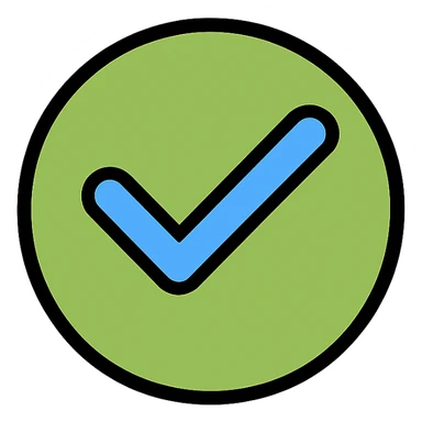 Remove the inner square frame, keep the symbol representing 'yes'. Make it simple, clear, positive, and affirmative in a modern style with no background. sticker