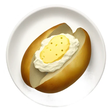 Plate of Baked potato with butter and salt sticker