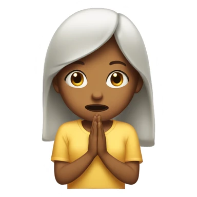 Girl praying with open mouth  sticker