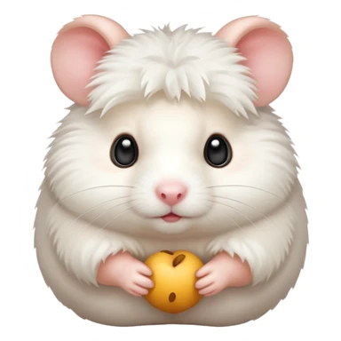 A very simple all-white hamster emoji sticker