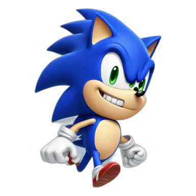 sonic the hedgehog with teeth sticker
