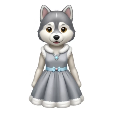 Husky wearing a dress sticker