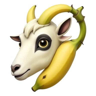 A banana that looks like a goat. With a gothic look.  sticker