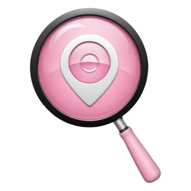 mix light pink dark pink and white girly wifi internet logo with a magnifying glass sticker