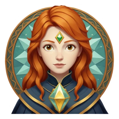 fantasy magic tarot card low poly ginger sticker