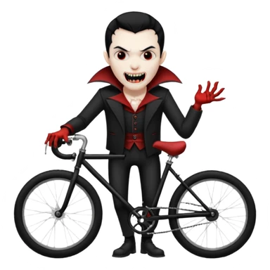 Scary vampire with bicycle. sticker