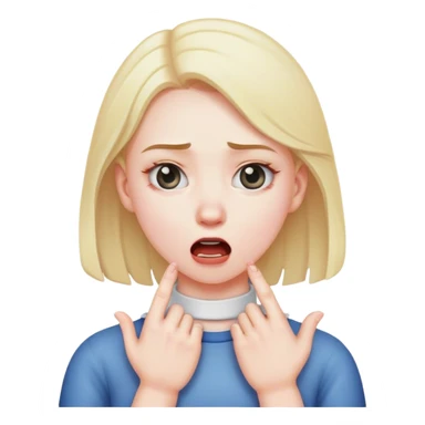 girl making choking gesture sticker