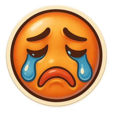 sad Tears rolling down face 
Mouth Pout
head down
 sticker