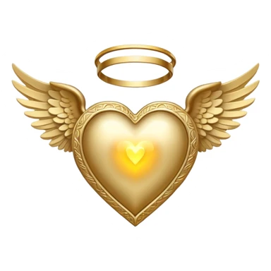 Divine Heart with angel wings and halo sticker