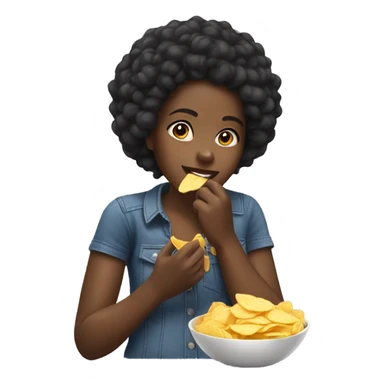 Black girl eating chips sticker