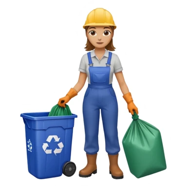 woman taking out the trash sticker