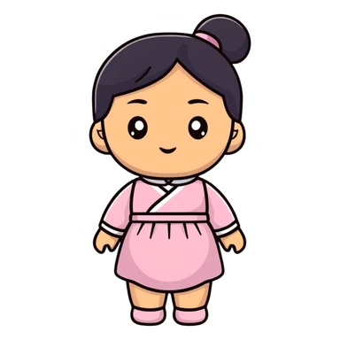 Asian woman doll sticker