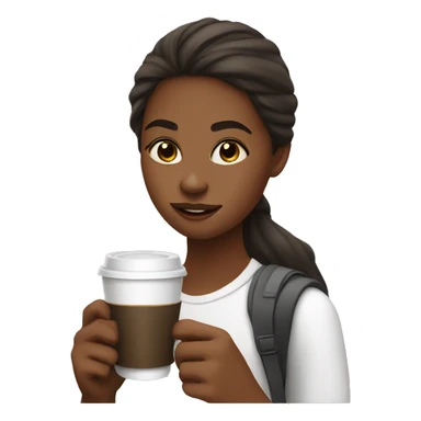 Girl study and drink coffee sticker