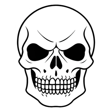 angry skeleton head sticker