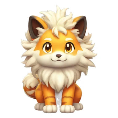 Colorful Shiny Kawaii Cute Tiger-Arcanine—Vulpix-Fakémon-Pokémon full body sticker