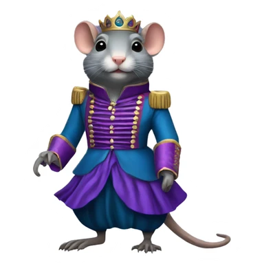Nutcracker Rat Queen in blue jacket with purple sash and Black skirt sticker