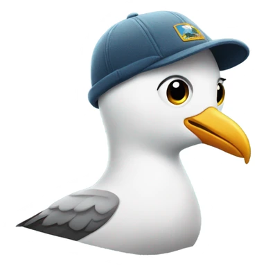 seagull with a stylish L.A. beanie  sticker