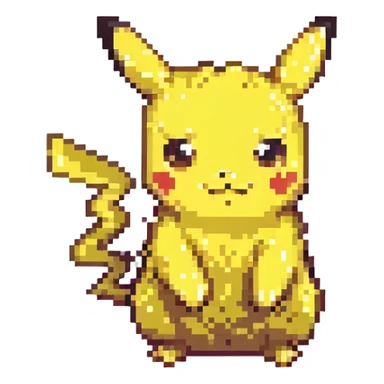 pixel art Pikachu, classic Pokémon style sticker
