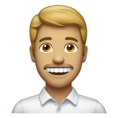 Man with braces on teeth  sticker