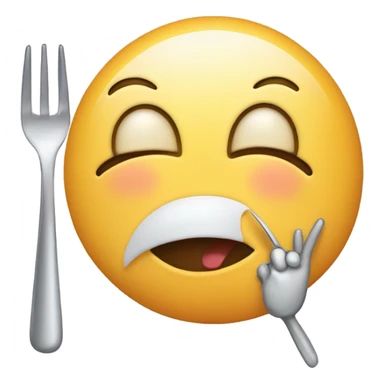 Blushing emoji eating sticker
