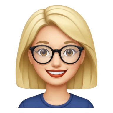 bold and wearing glasess woman sticker