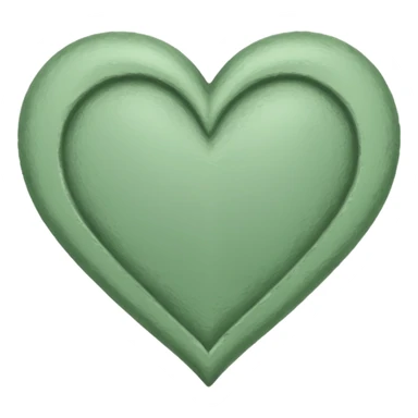 sage green heart, hand drawn, sketched sticker