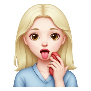 Girl holding neck crossed with tongue out sticker