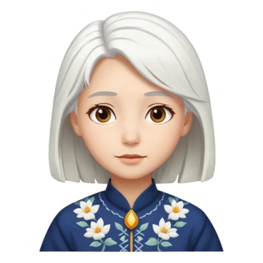 White hair monk girl sticker